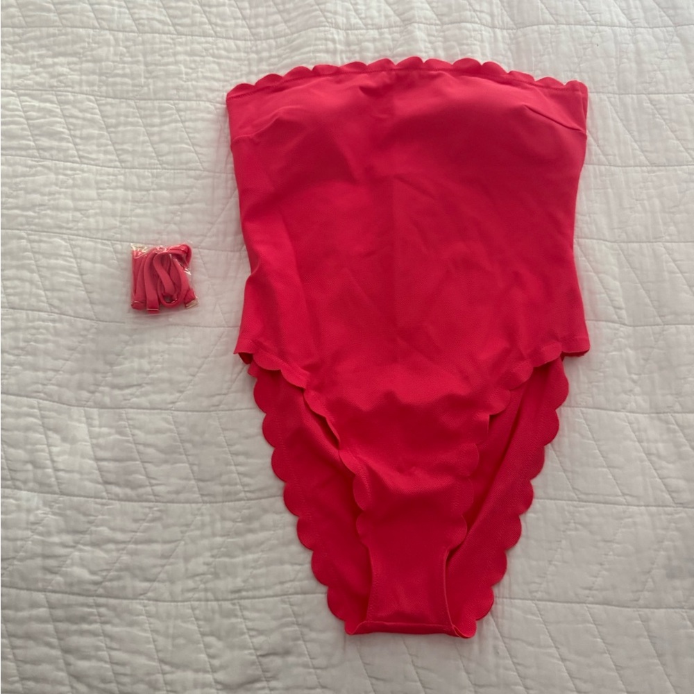 Victoria's Secret Scalloped Edge One Piece Swimsuit - Red